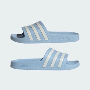 Adidas Light Blue and White Slides